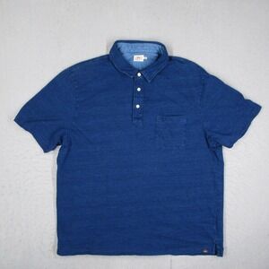 Faherty Brand Mens XXL Indigo Blue Organic Indigo Polo Shirt MKC0121-DKW